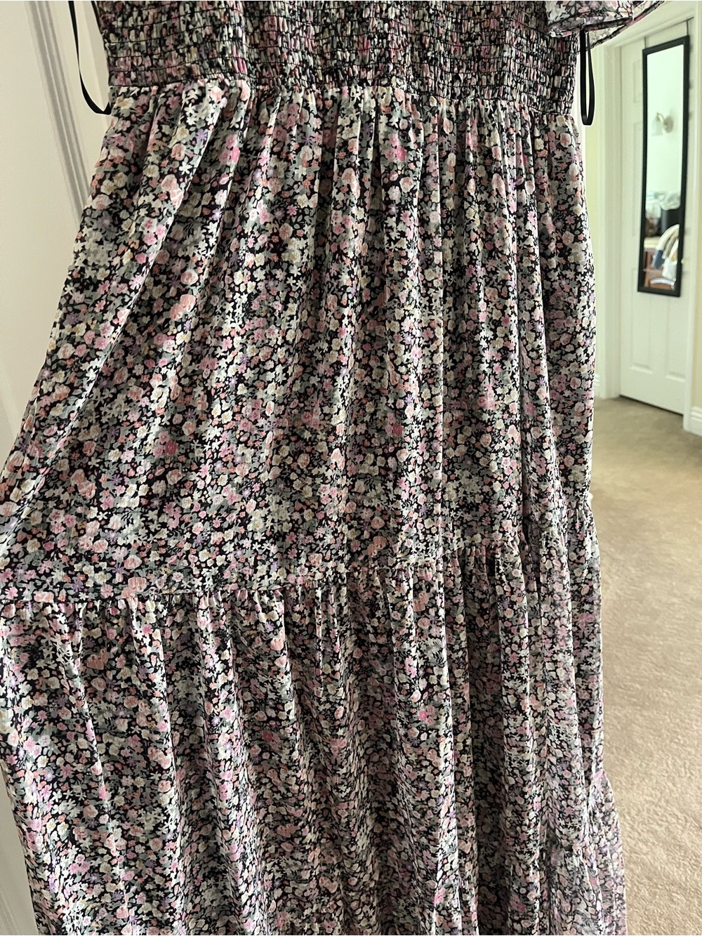 White Birch Black Label Multicolor Smocked Floral Dress - Picture 5 of 6